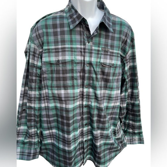 Wrangler men’s green snap button double breast pocket checkered shirt size XL - Picture 7 of 7